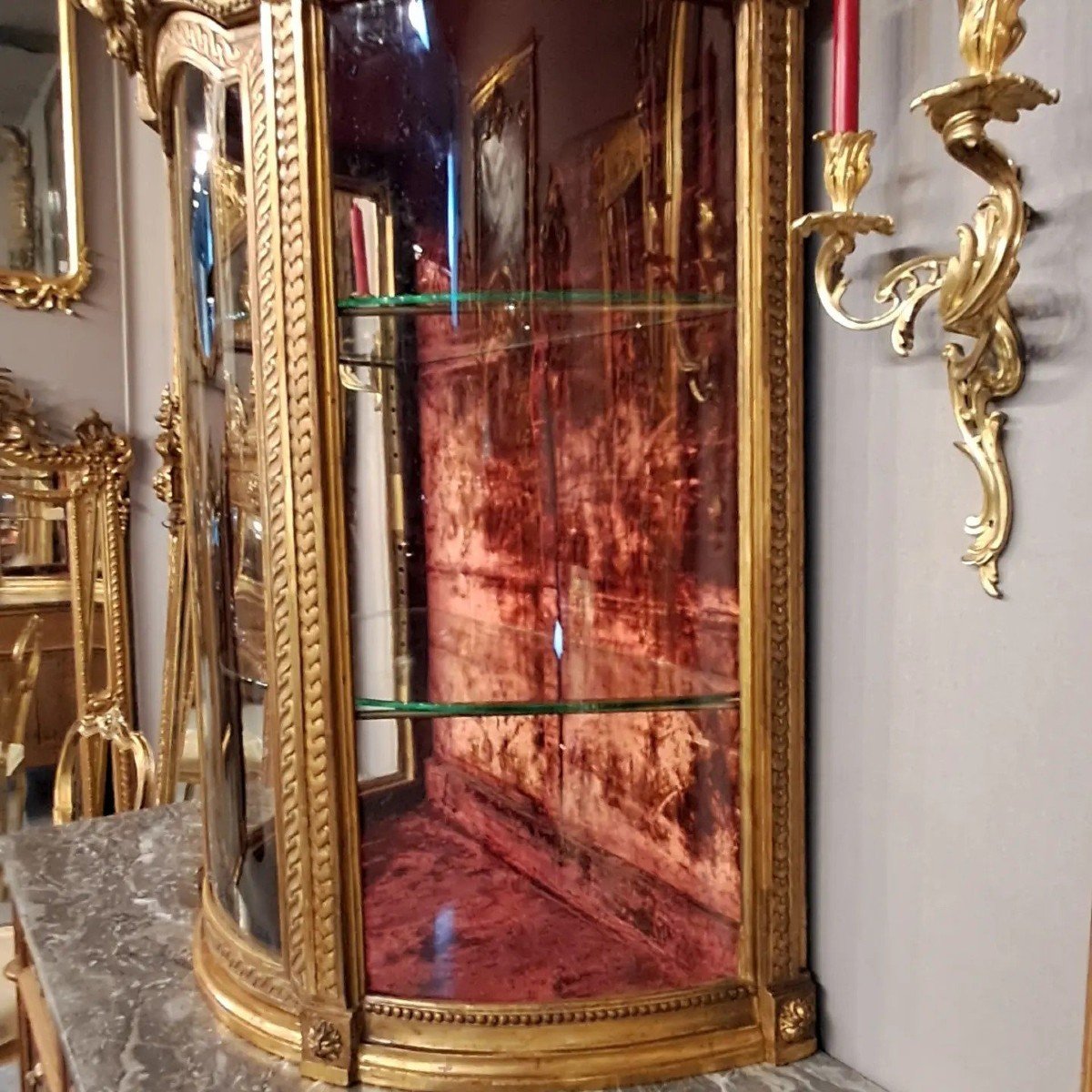 Vitrine Bois Dorés Louis XVI -photo-2