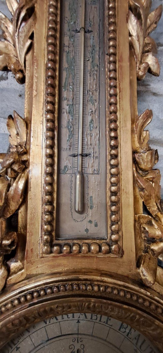 Barometer XIX 113 X 50 Carved Golden Oak -photo-4