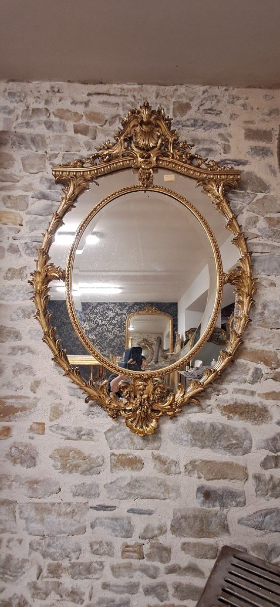 Oval Mirror Napoleon III 141x 96-photo-3