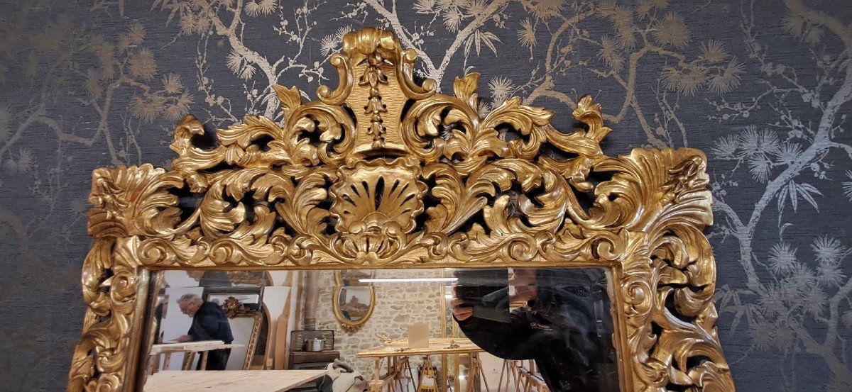 Miroir XIX Baroque Italien 158 X    118-photo-1