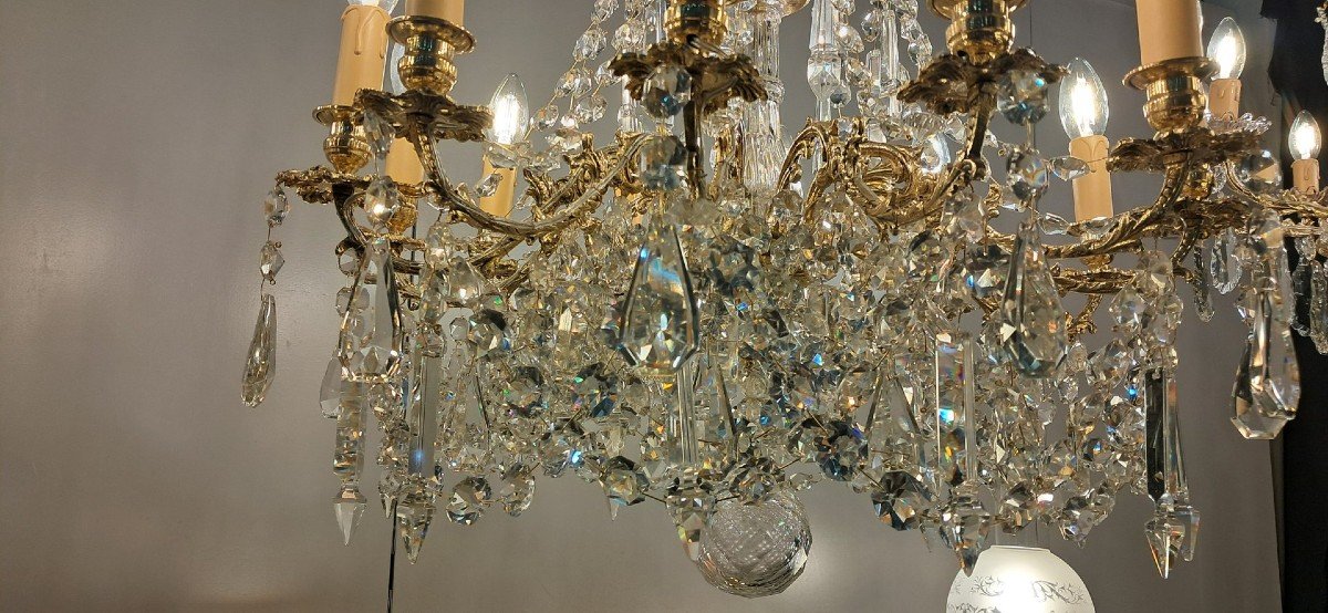 Napoleon III Period Crystal Chandelier 87 X 60-photo-3