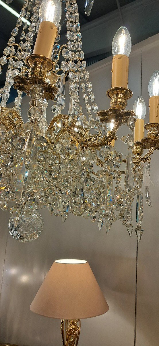 Napoleon III Period Crystal Chandelier 87 X 60-photo-3