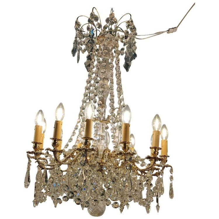 Napoleon III Period Crystal Chandelier 87 X 60