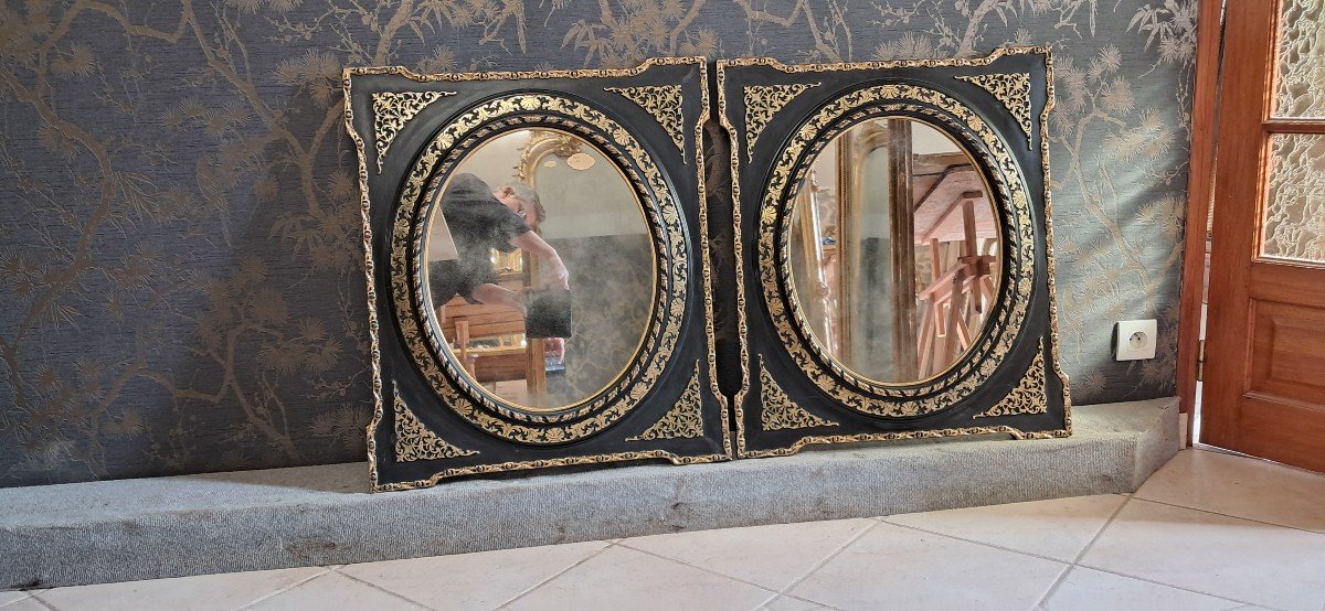 Pair Of Napoleon III Mirrors 74 X 64 -photo-6