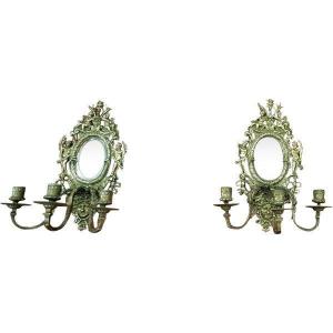 Pair Of Napoleon III Wall Lights 38 X 18