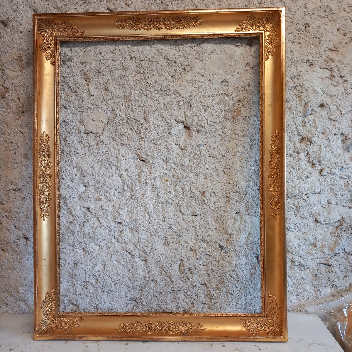 Pair Of Large Golden Wood Frames-photo-2