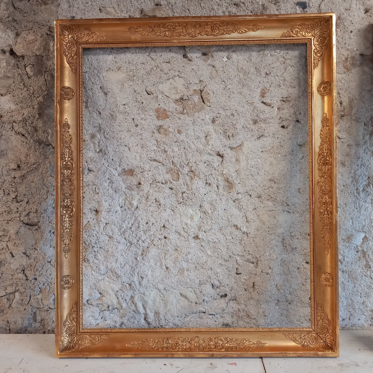 Pair Of Large Golden Wood Frames-photo-3