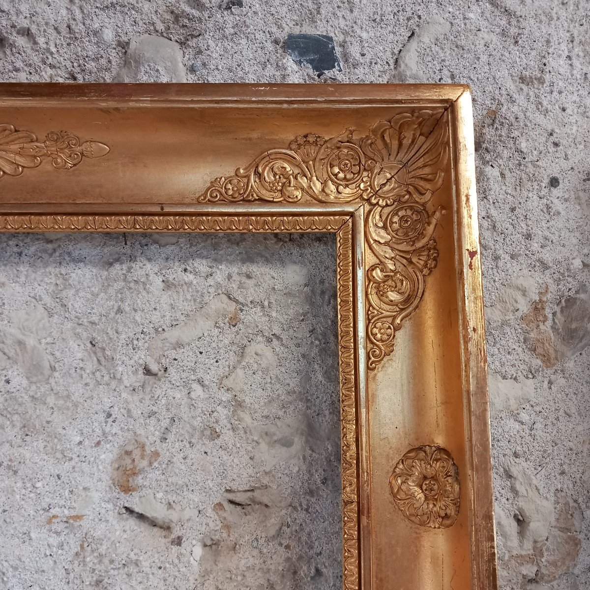 Pair Of Large Golden Wood Frames-photo-4