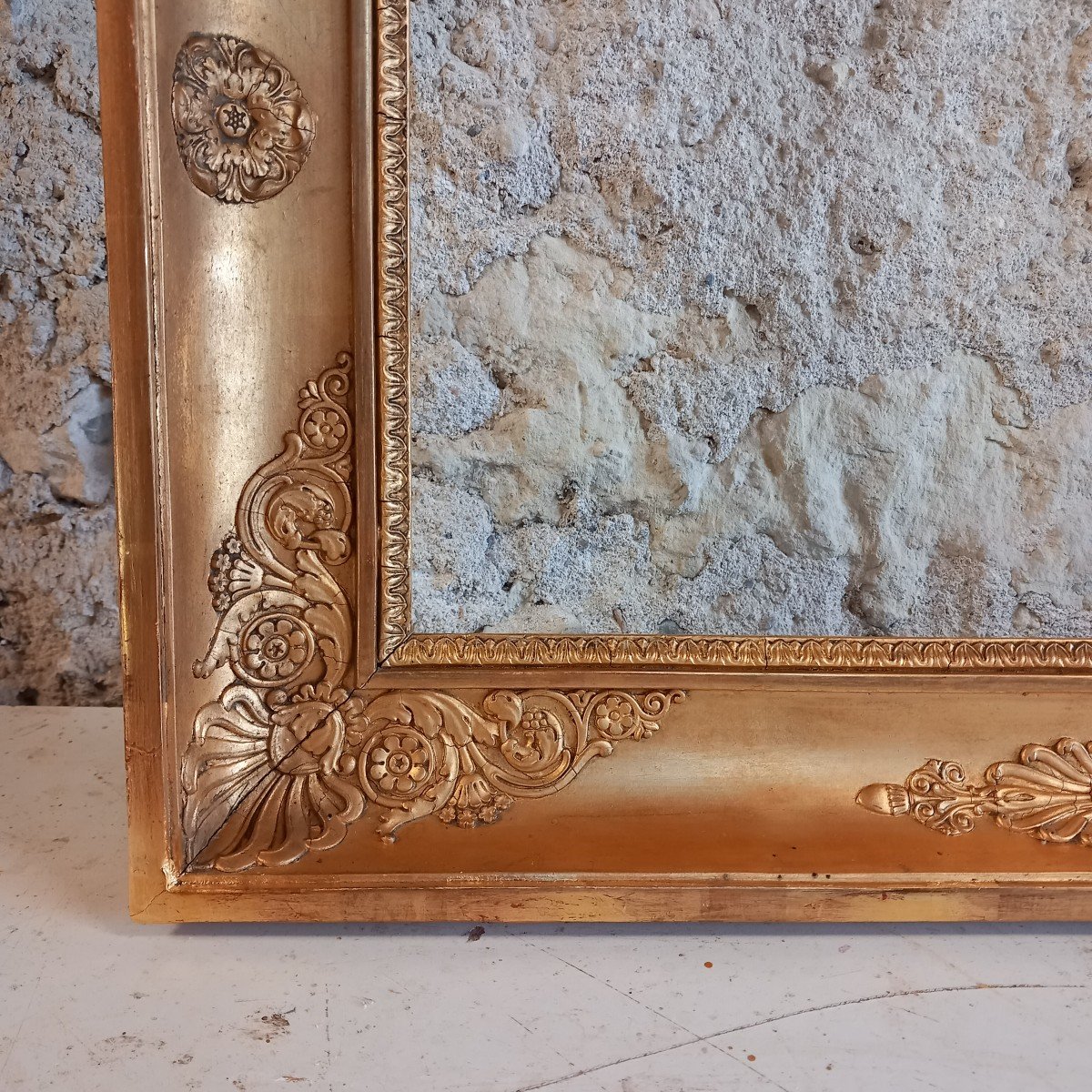 Pair Of Large Golden Wood Frames-photo-5