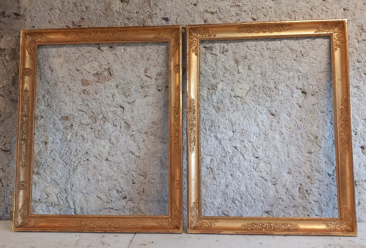 Pair Of Large Golden Wood Frames