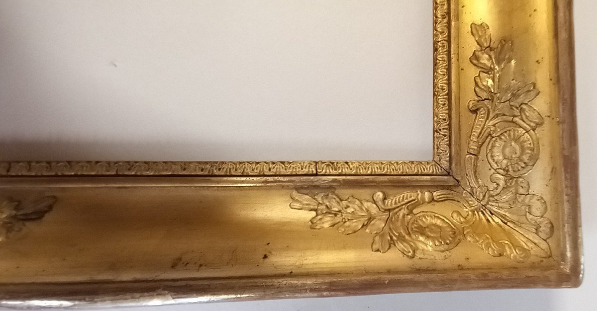 Small 19th Century Frame With Golden Leaf Palmettes-photo-3