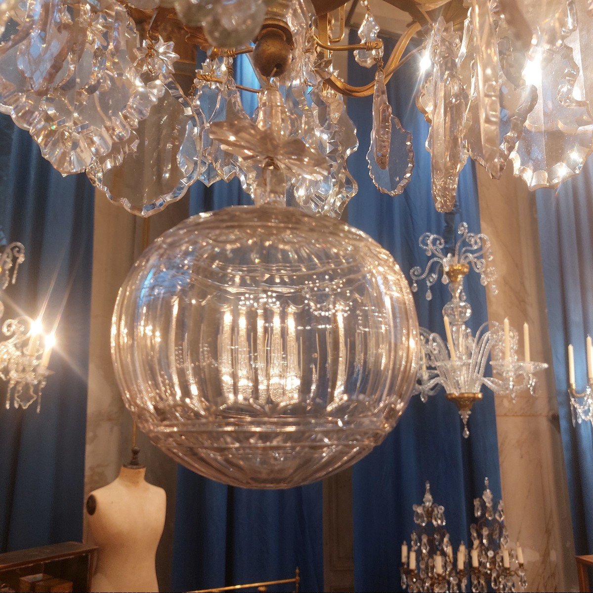 Large Cage Chandelier, Louis XV Style-photo-3