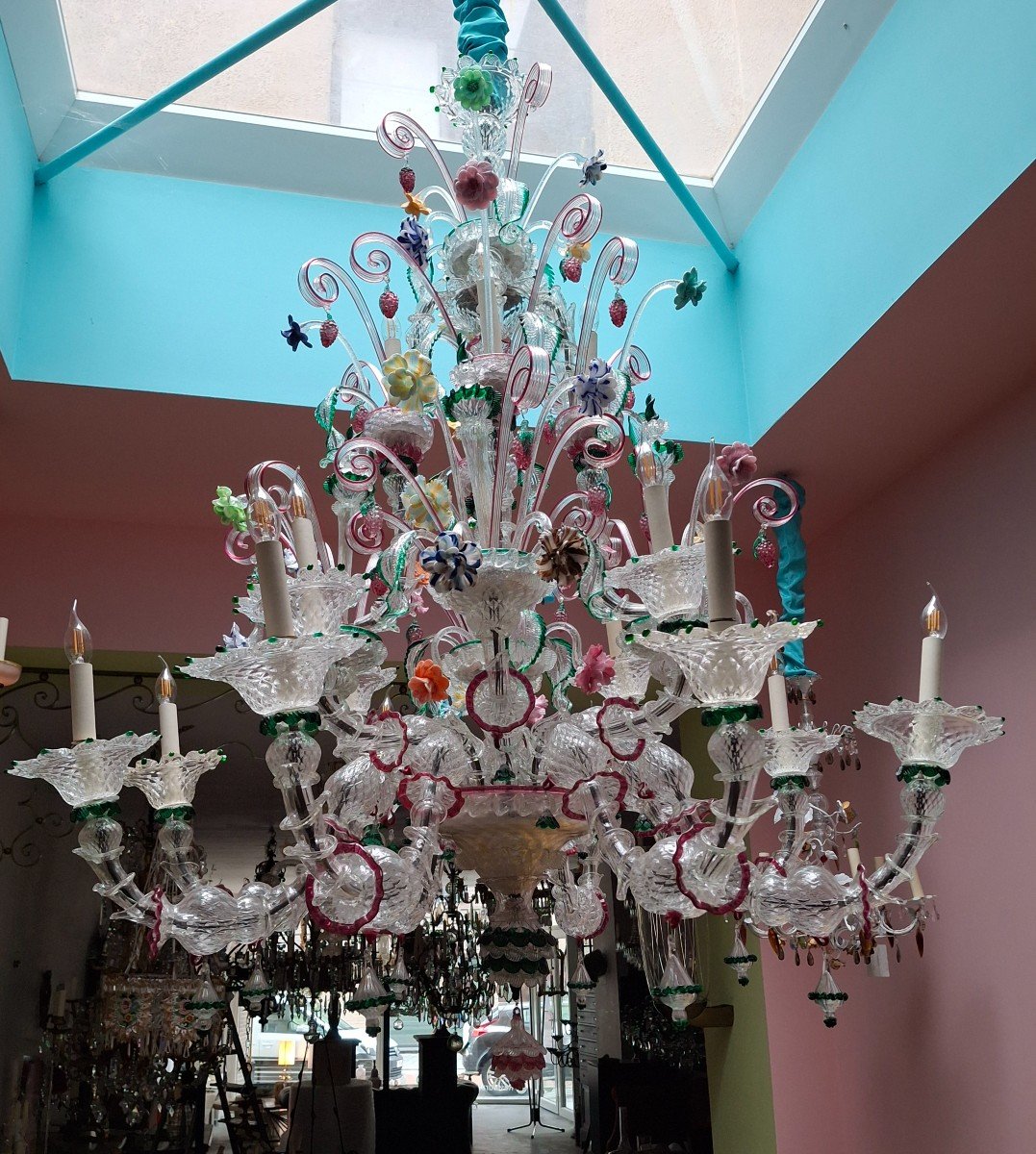 Large Murano Chandelier, -photo-3