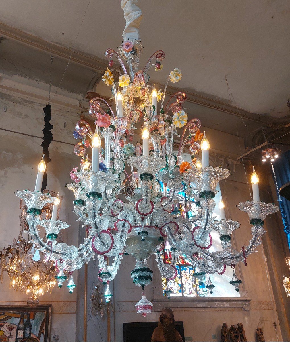 Large Murano Chandelier, -photo-1