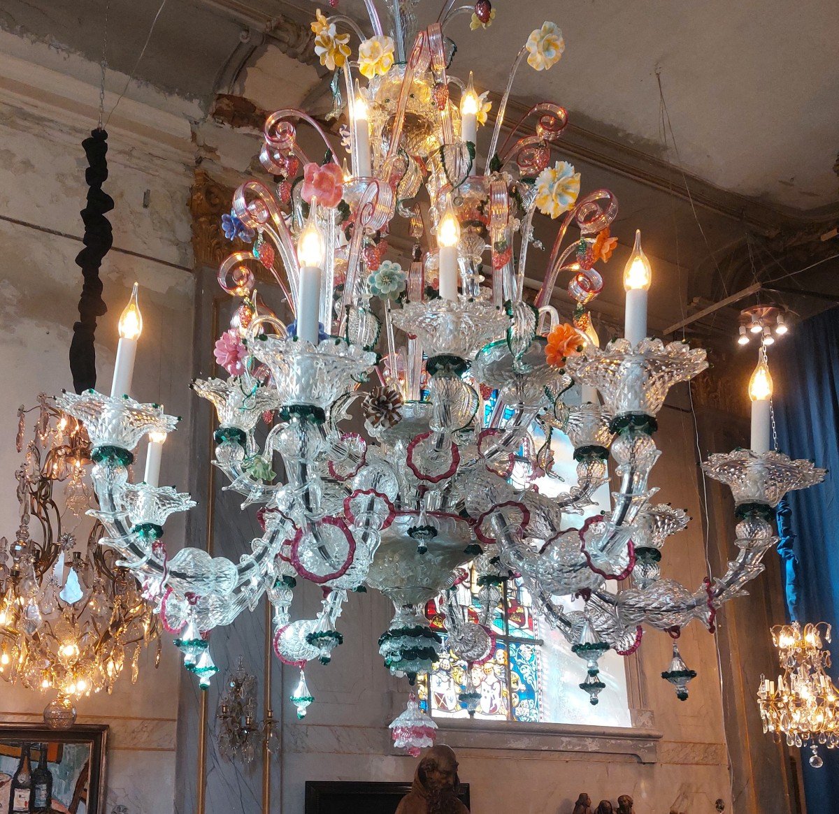 Large Murano Chandelier, -photo-2