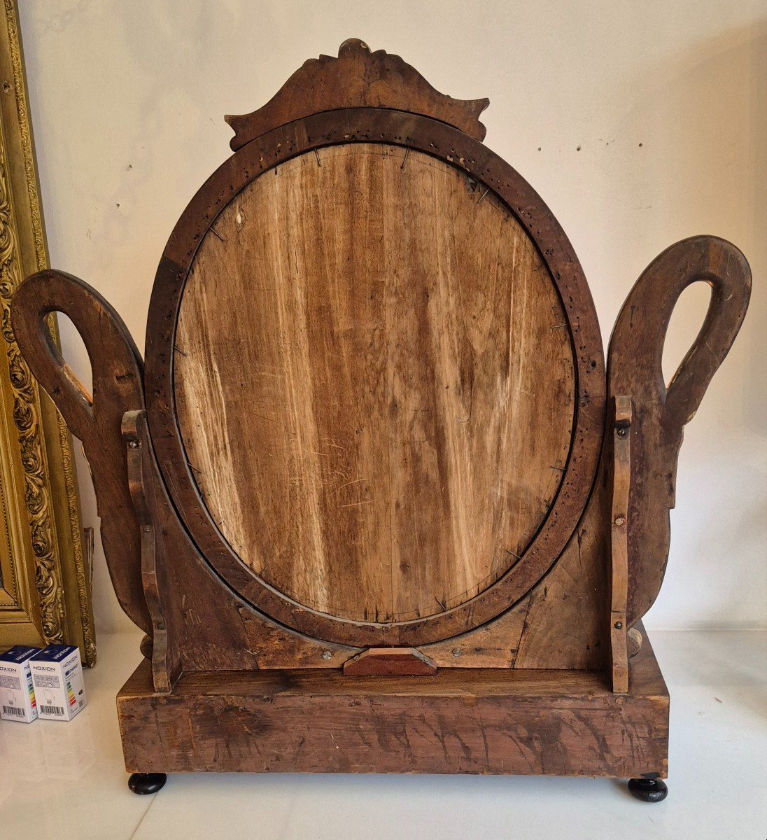 Mahogany Dressing Table, Swan Ornament And Bronze Bojour-photo-8