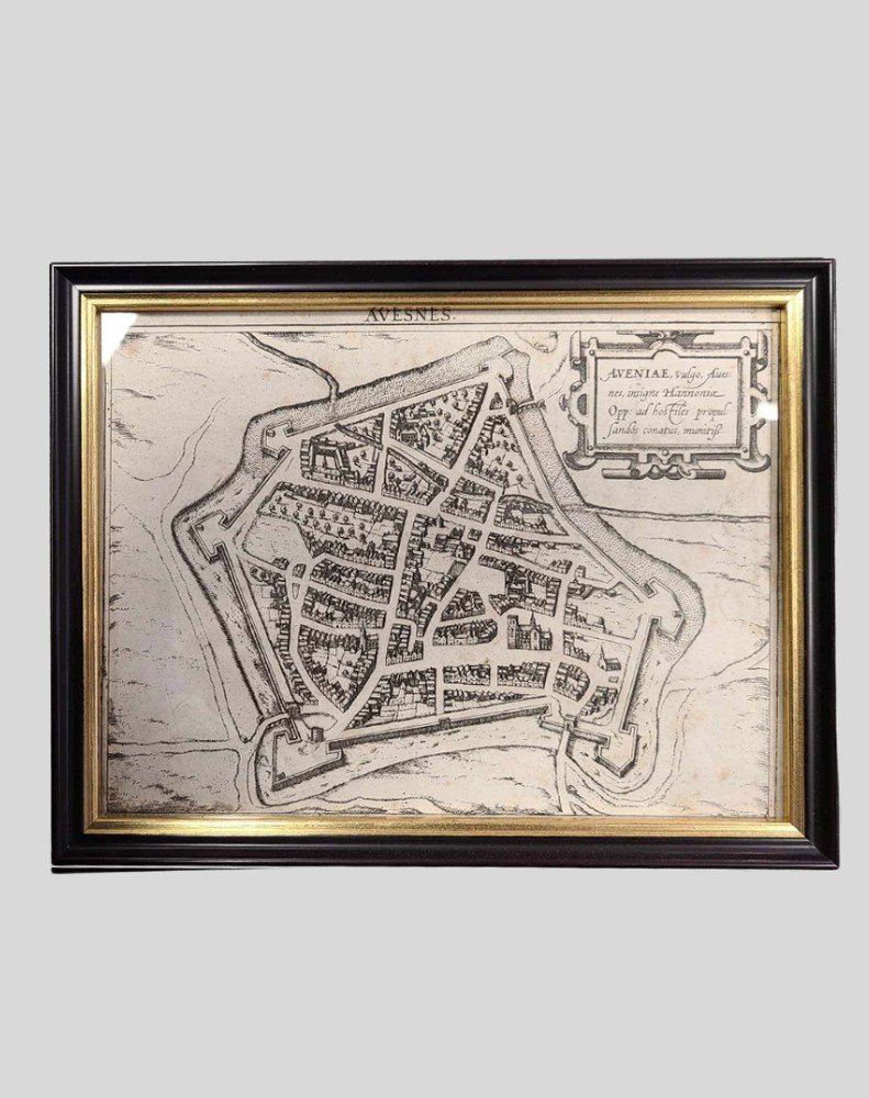 Plan Of The Town Of Avesnes From The 17th Century