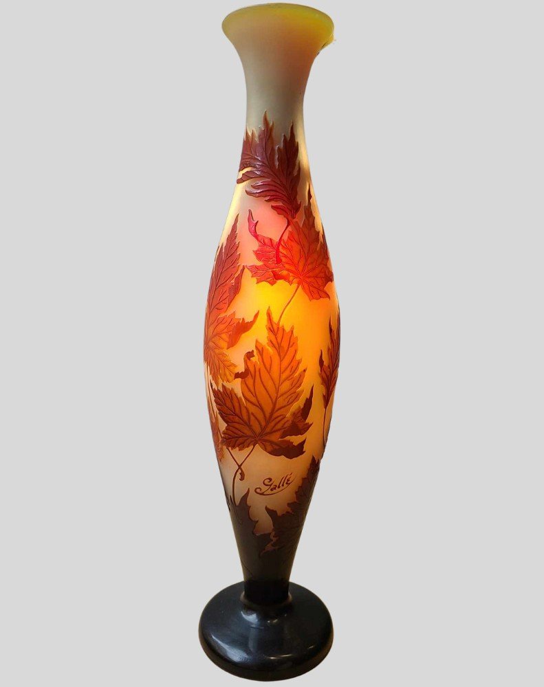 Exceptionnel Vase d'Emile Gallé - Feuilles d'Automne