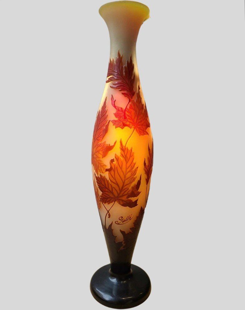 Exceptionnel Vase d'Emile Gallé - Feuilles d'Automne