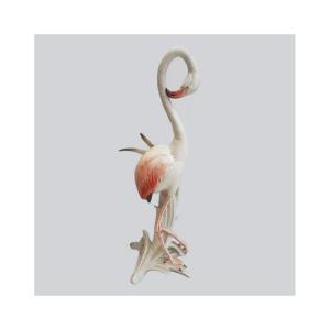 Pink Porcelain Flamingo By Karl Ens