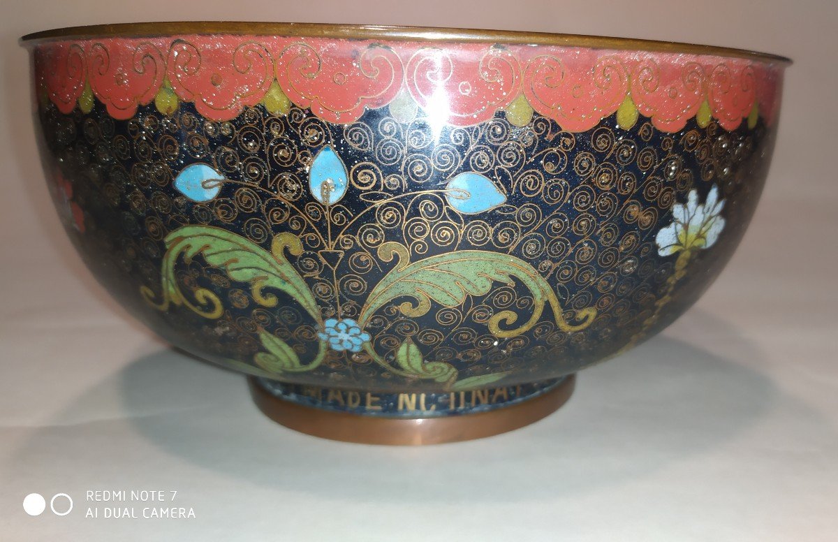 Coupe En Cloisonné Chine XX ème-photo-2