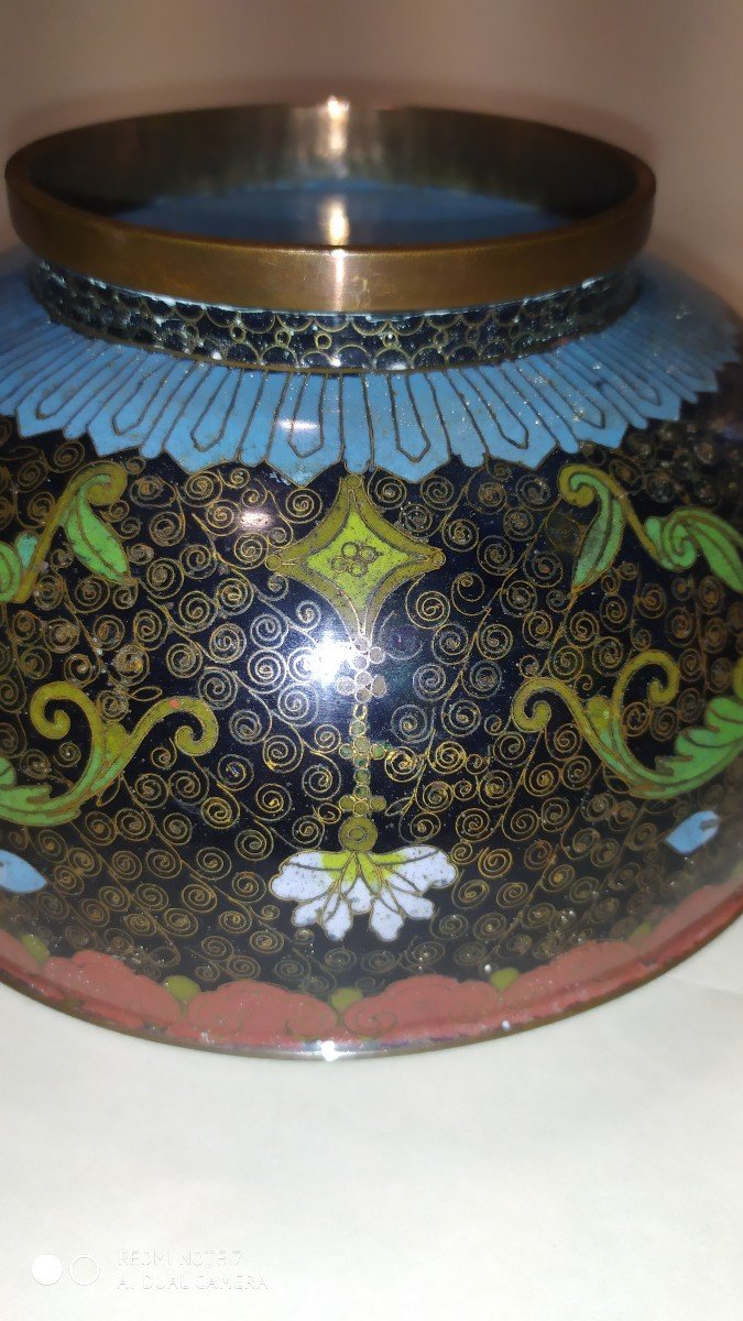 Coupe En Cloisonné Chine XX ème-photo-3