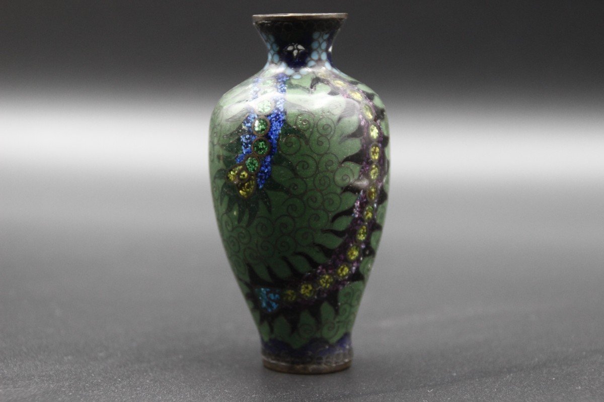 Vase Balustre En émaux Cloisonnés Chine Fin XIX è