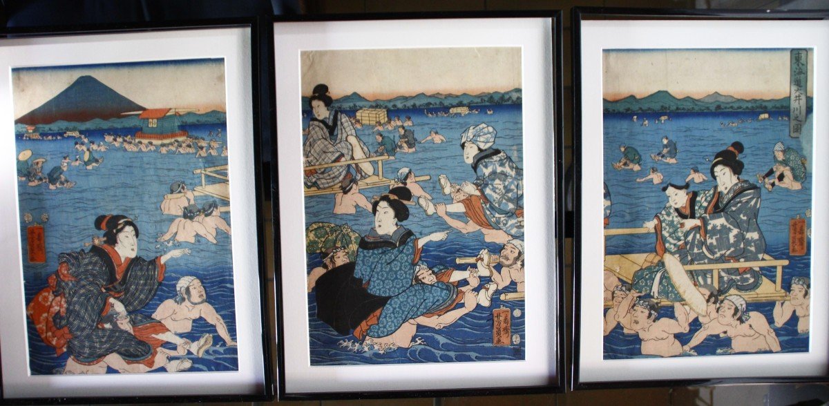 Triptych Prints By Utagawa Yoshikazu