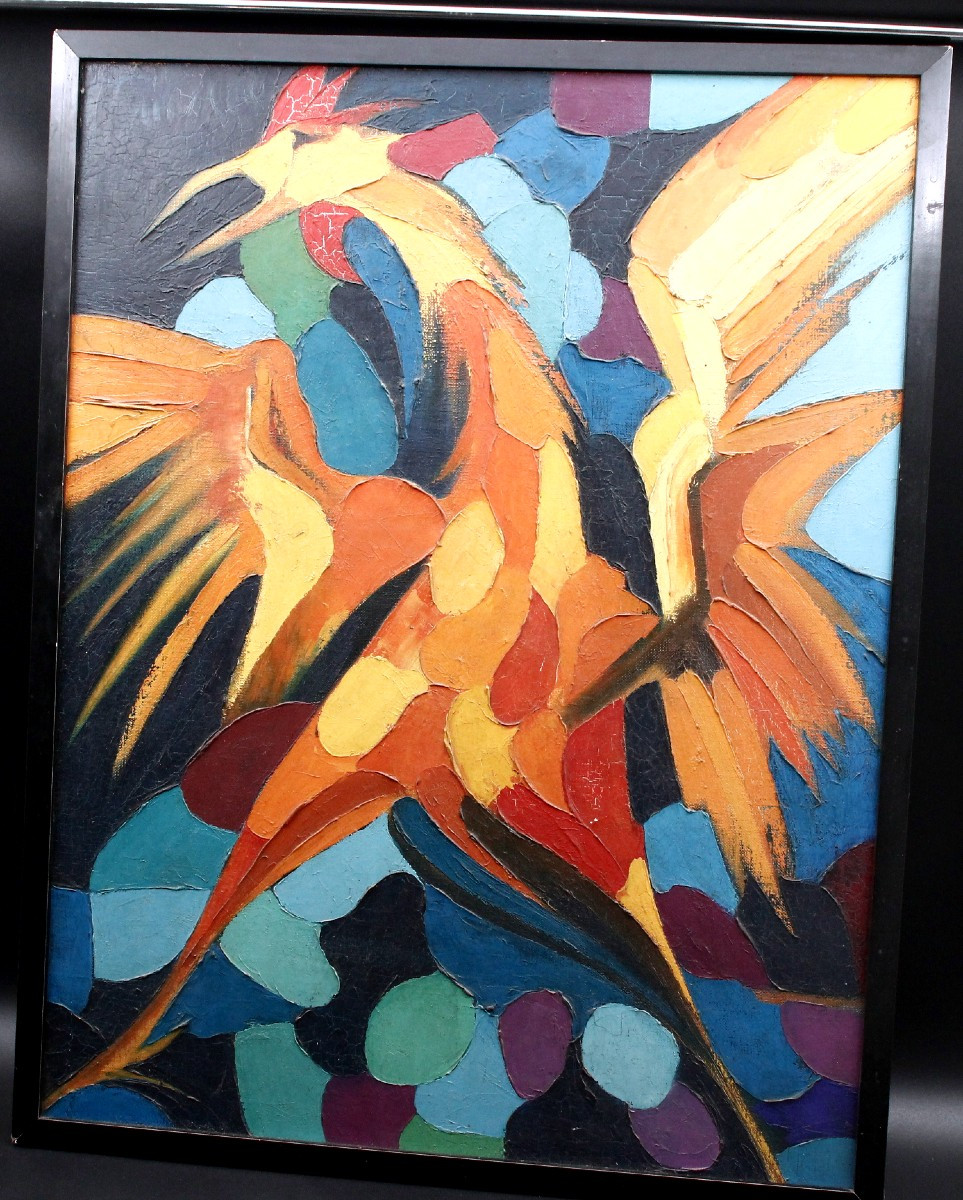 Oil On Canvas The Rooster-photo-2