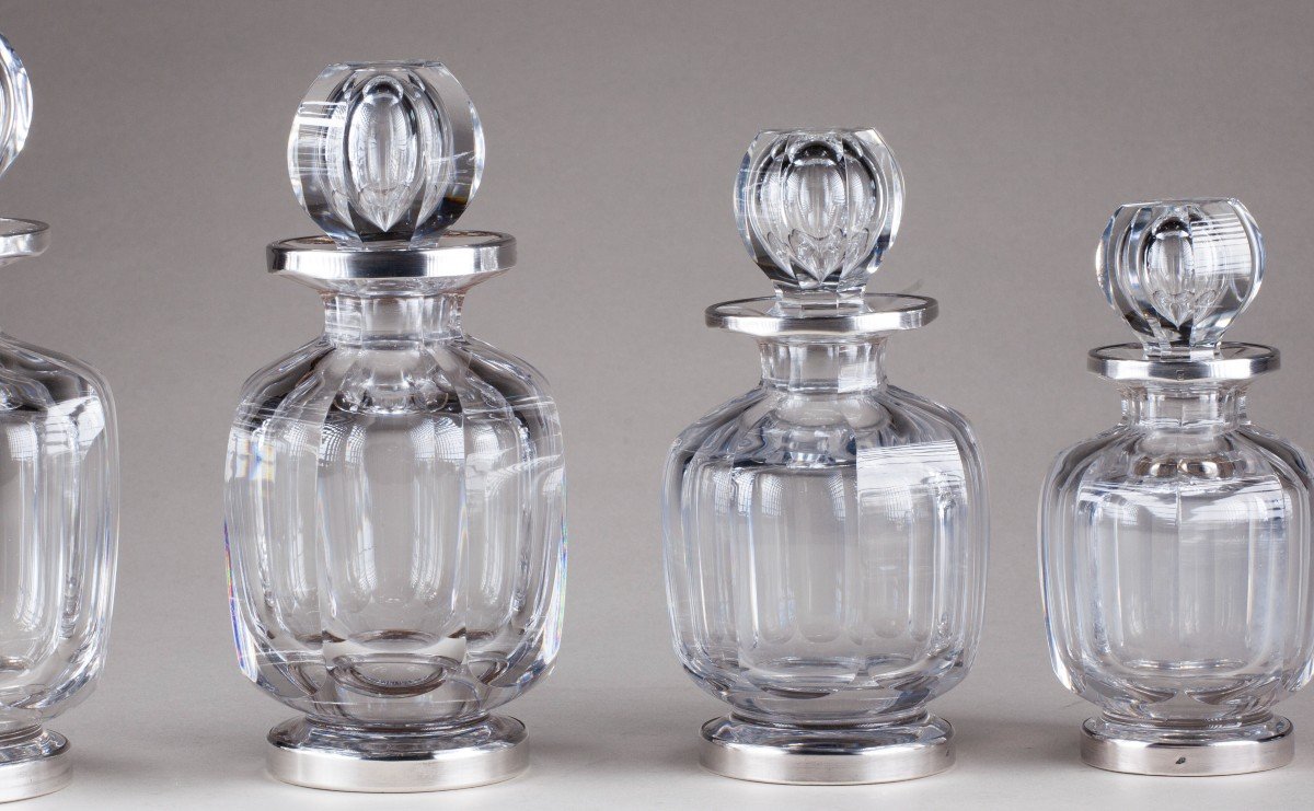 Baccarat, Flacons Et Pots Couverts Cristal & Argent-photo-1