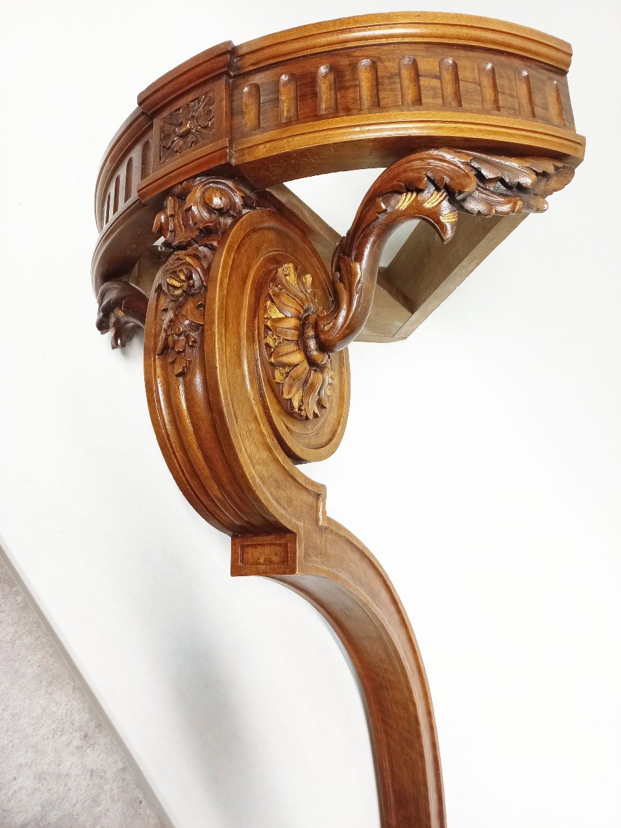 Console d'Angle Louis XVI En Noyer-photo-4