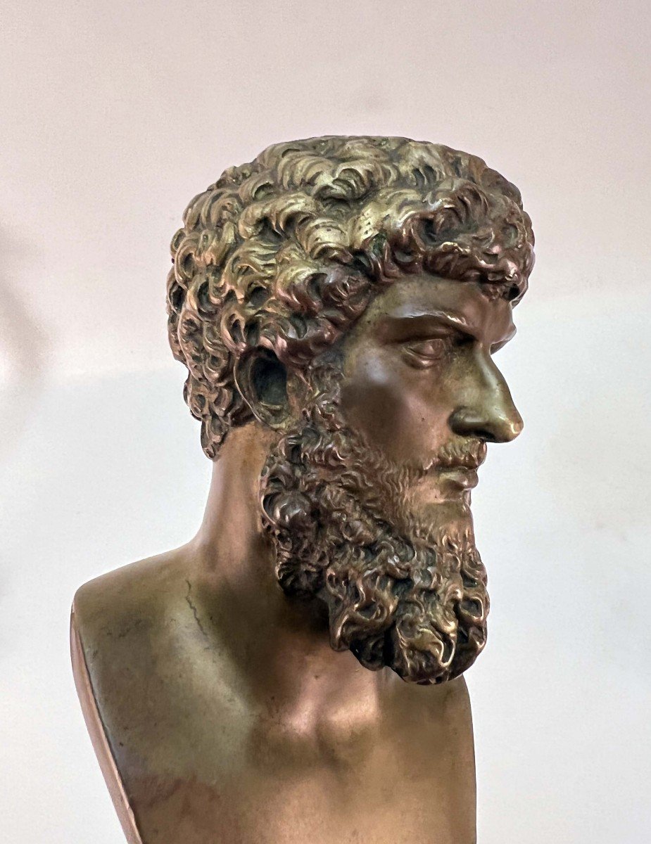 Antique Bronze Bust Of Lucius Verus-photo-2