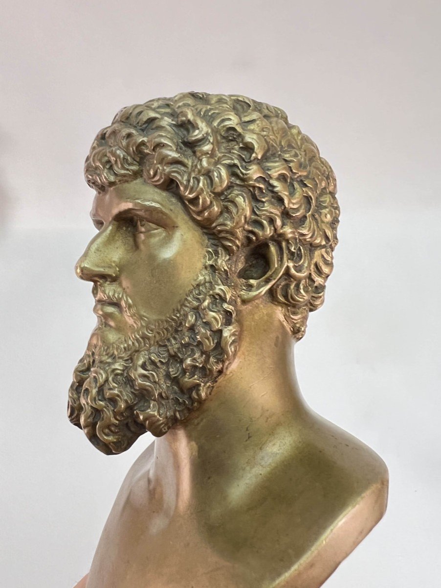 Antique Bronze Bust Of Lucius Verus-photo-4