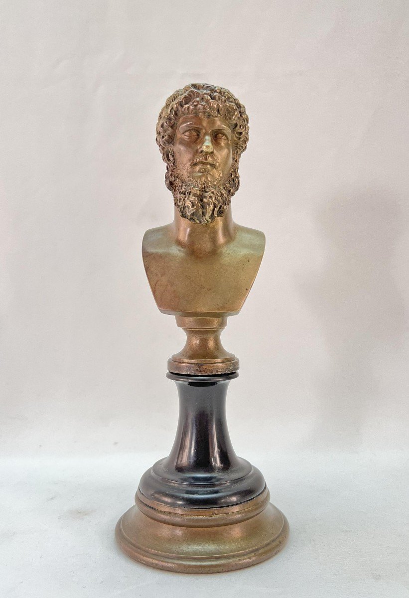 Antique Bronze Bust Of Lucius Verus-photo-1