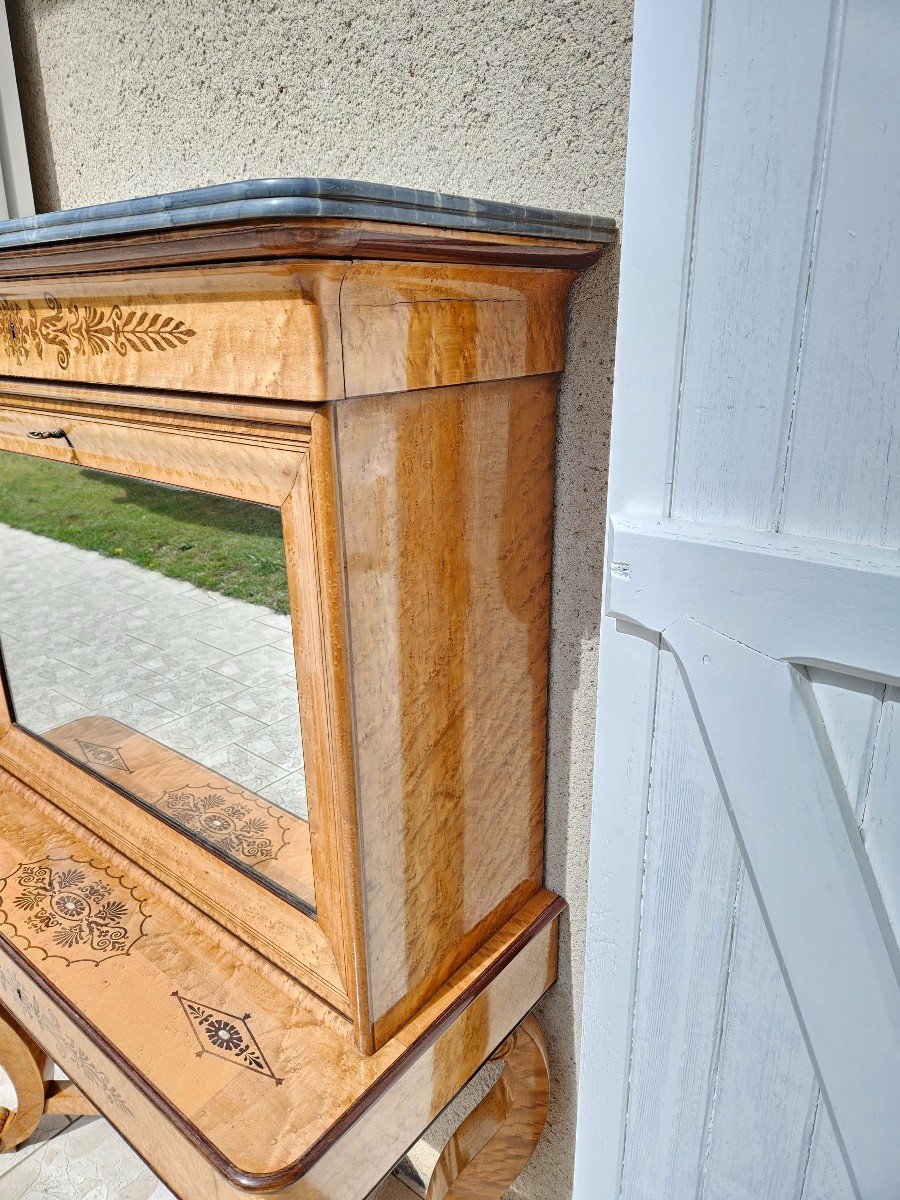 Secretary In Marquetry Cabinet, Charles X Period-photo-3