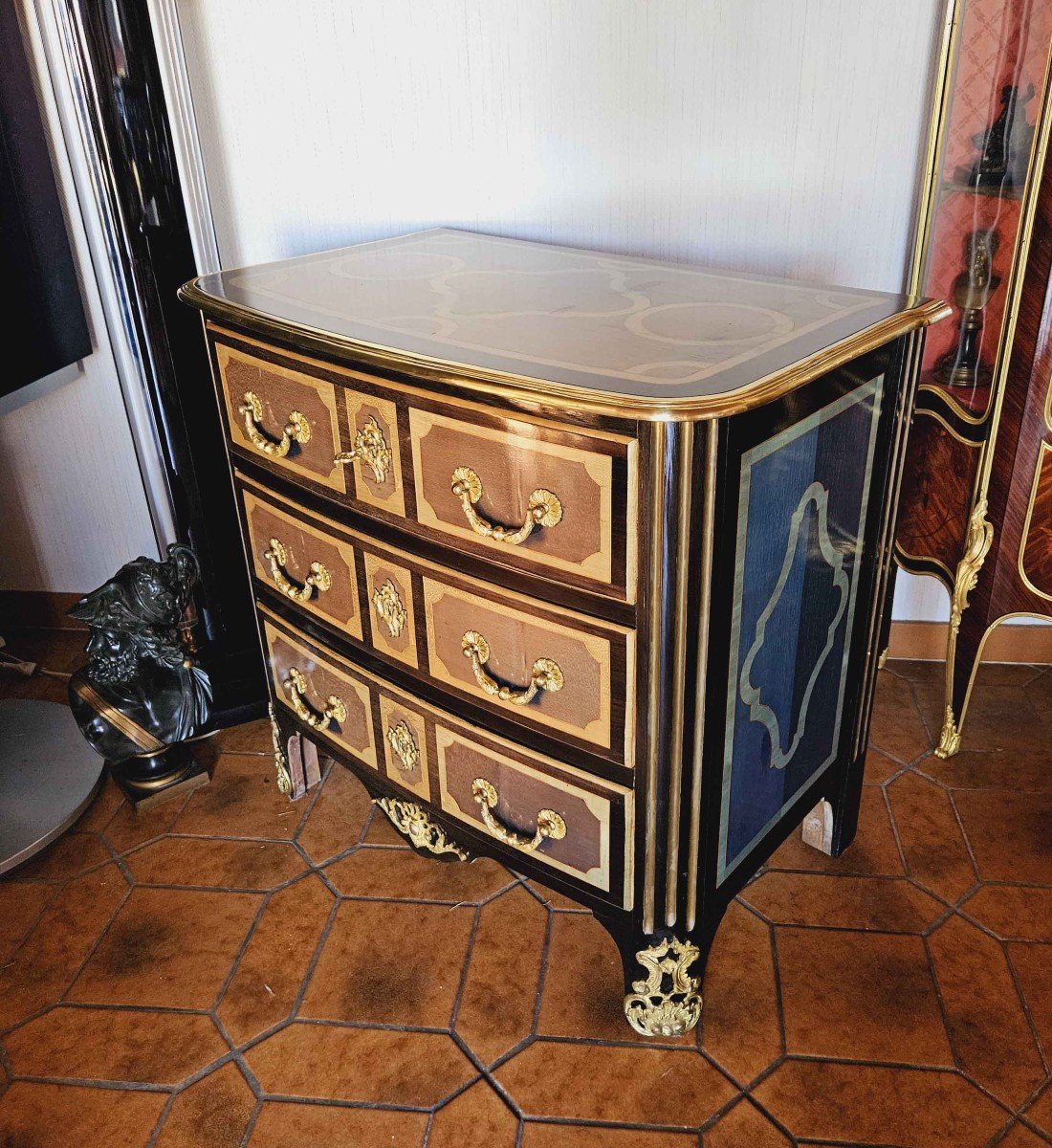 Petite Commode cintr&eacute;e St Louis XIV Maison Jansen -photo-4