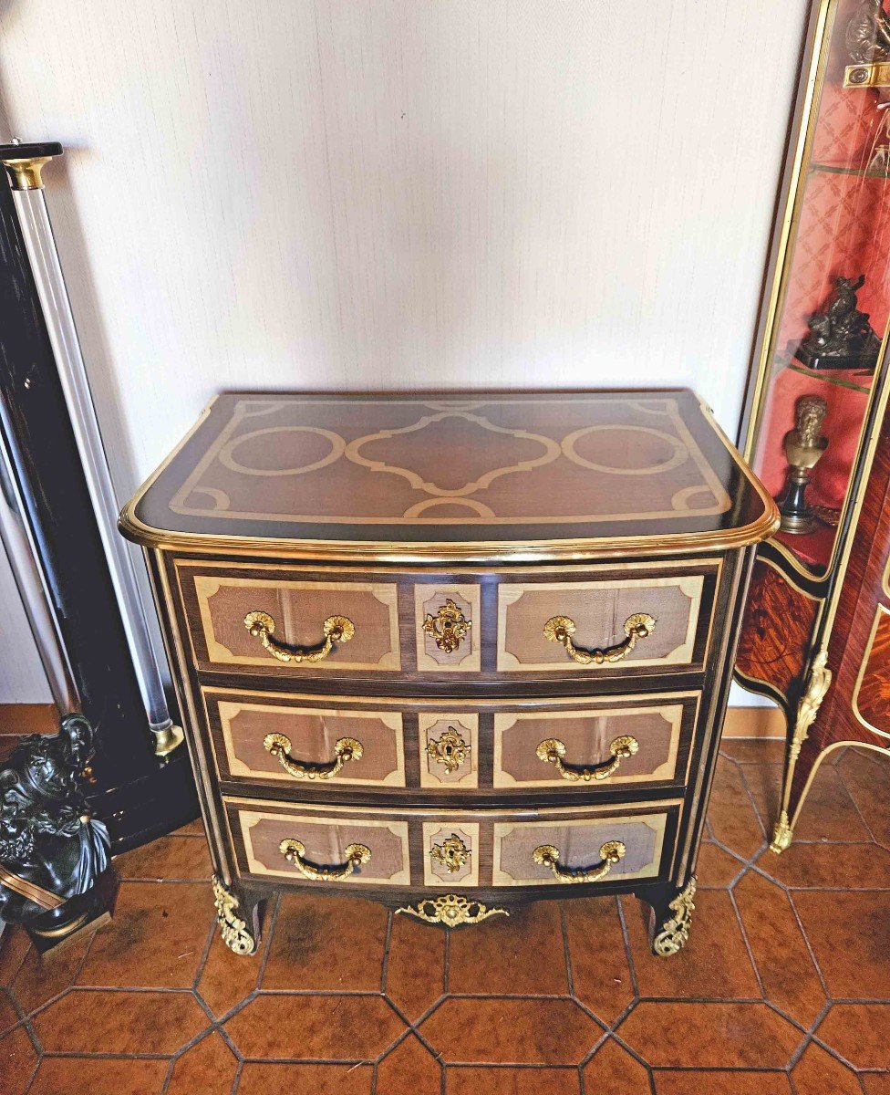 Petite Commode cintr&eacute;e St Louis XIV Maison Jansen -photo-3