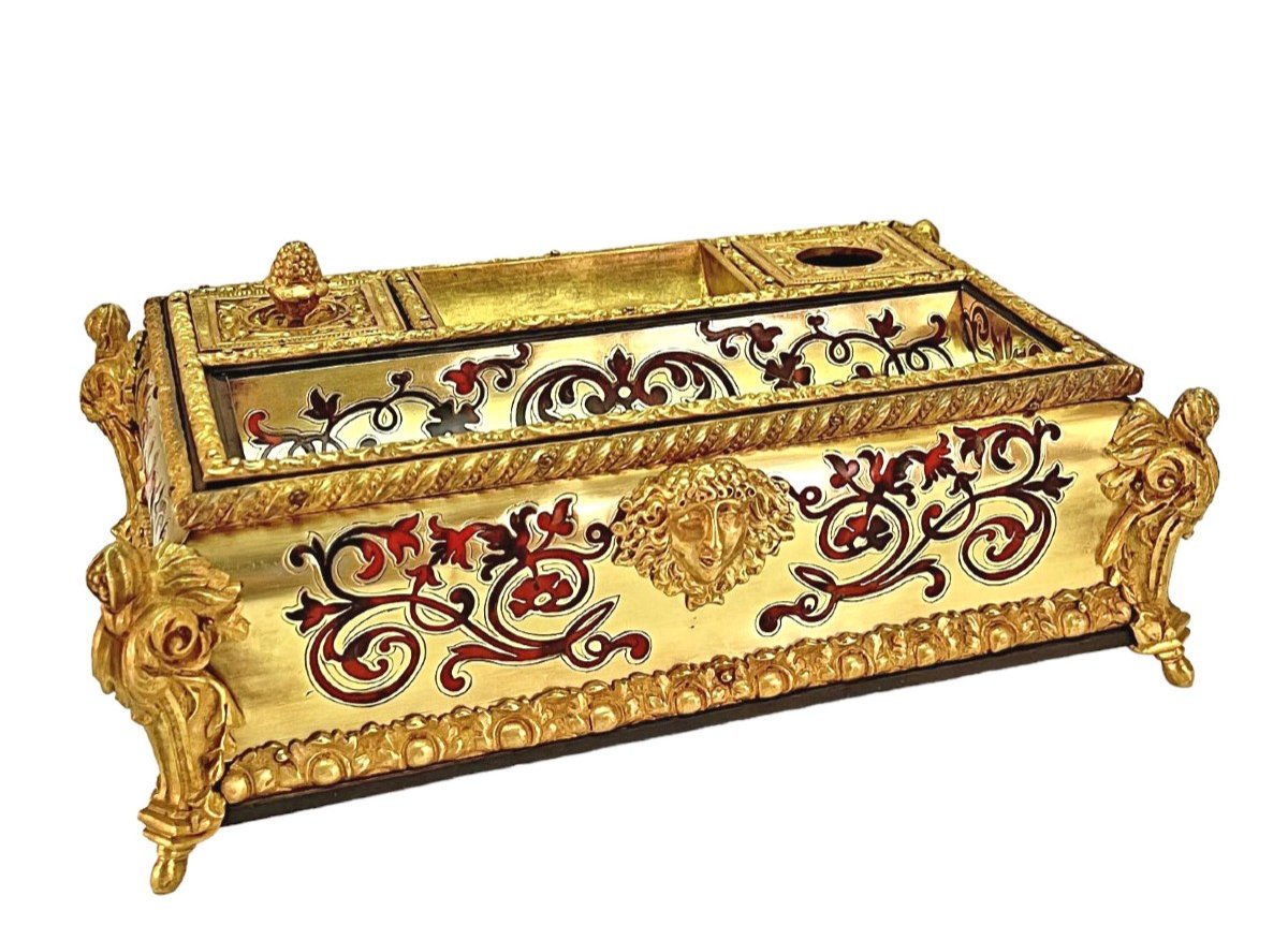 Nécessaire De Bureau En Marqueterie Boulle XIXème