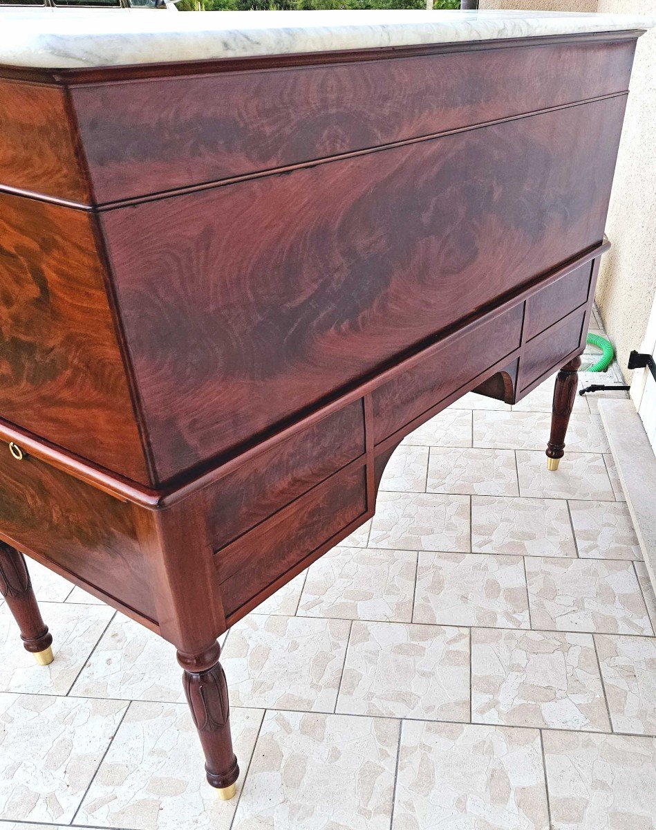 Othon Kolping (1775-1853) Cylindrical Desk From Empire Ep Empire Mahogany National Furniture-photo-7