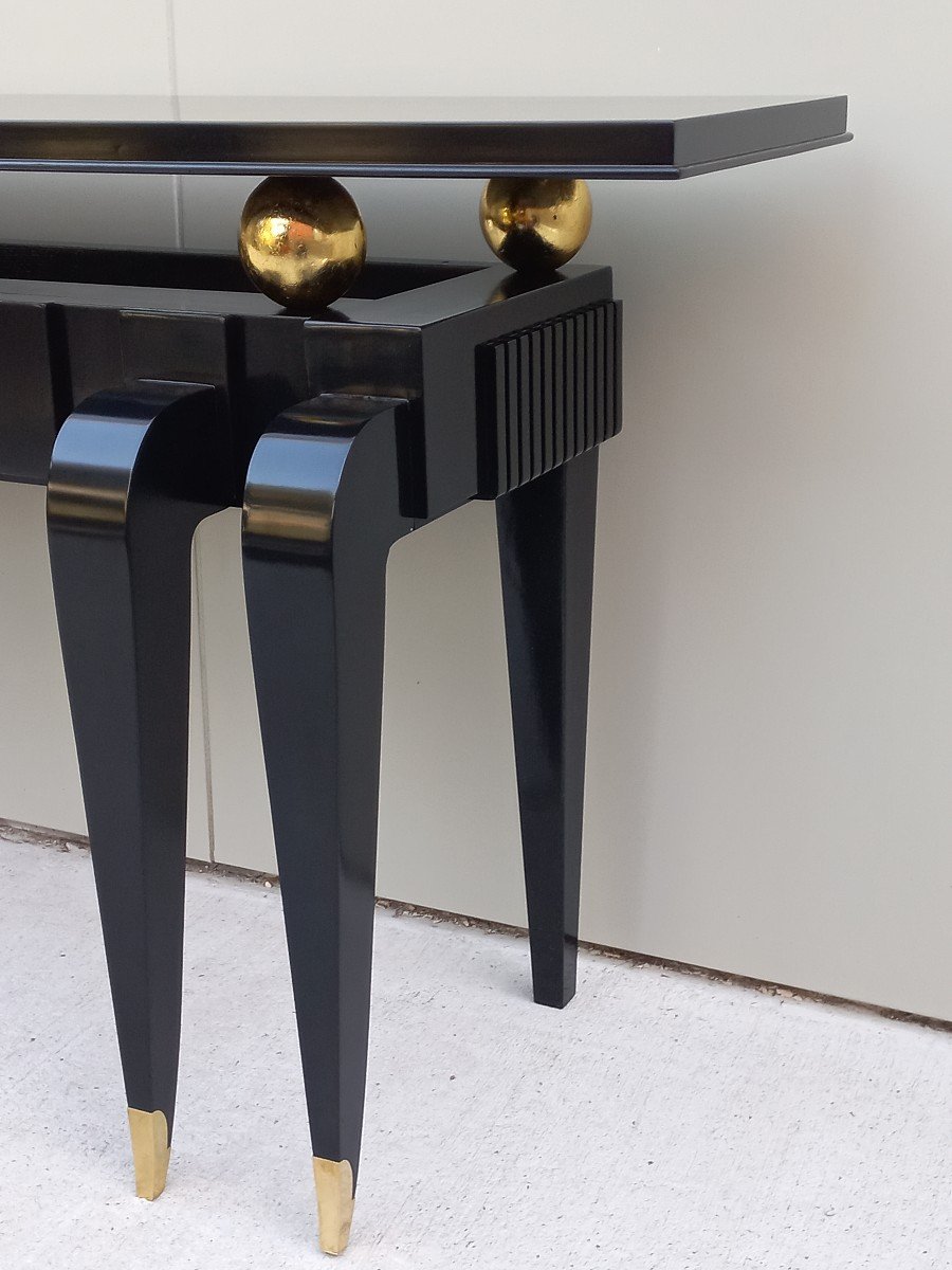 Important Black Lacquered Art Deco Console-photo-2