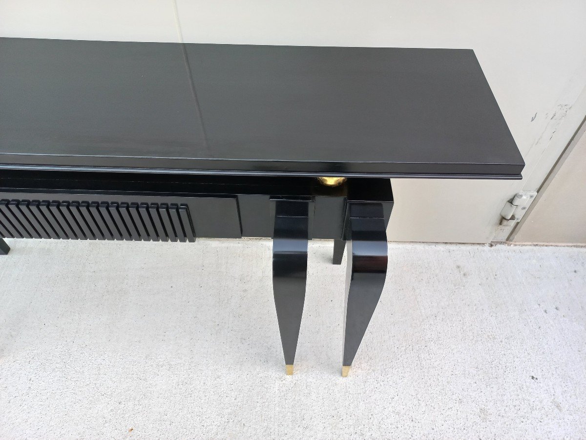 Important Black Lacquered Art Deco Console-photo-6