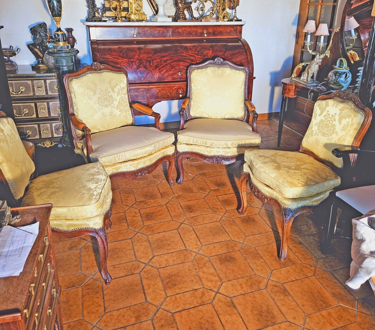 Fauteuils Et Chaises à La Reine époque Louis XV-photo-3