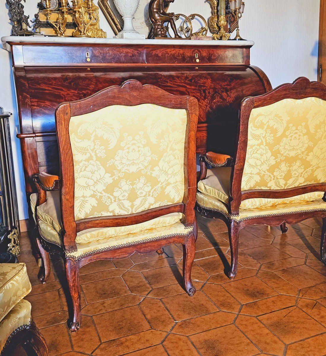 Fauteuils Et Chaises à La Reine époque Louis XV-photo-2