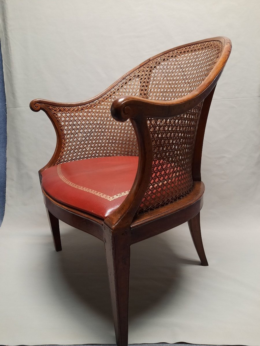 18th Century Dutch Office Armchair Leather Seat-photo-4