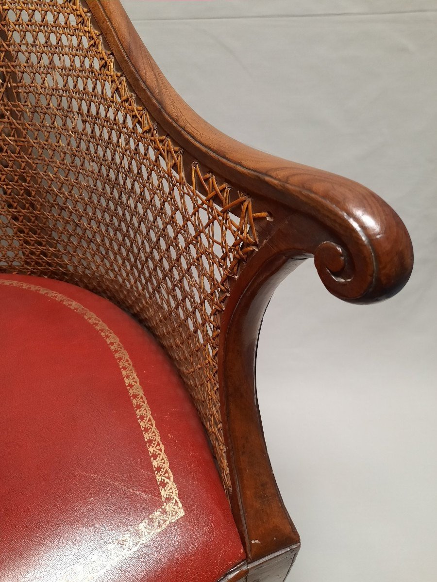 18th Century Dutch Office Armchair Leather Seat-photo-2