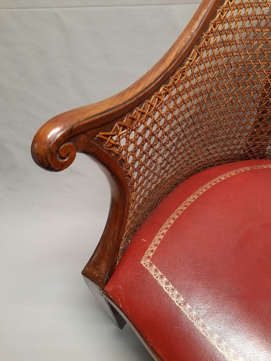 18th Century Dutch Office Armchair Leather Seat-photo-3