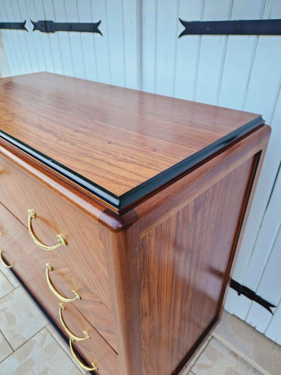 Art Deco Commode In Mahogany And Coral Wood Signed Majorelle-photo-2