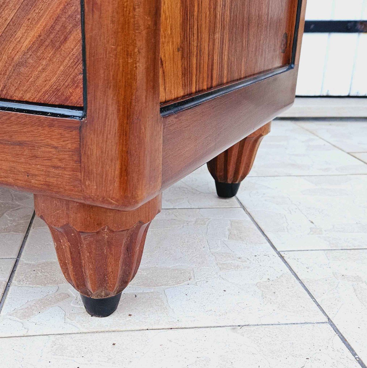 Art Deco Commode In Mahogany And Coral Wood Signed Majorelle-photo-3