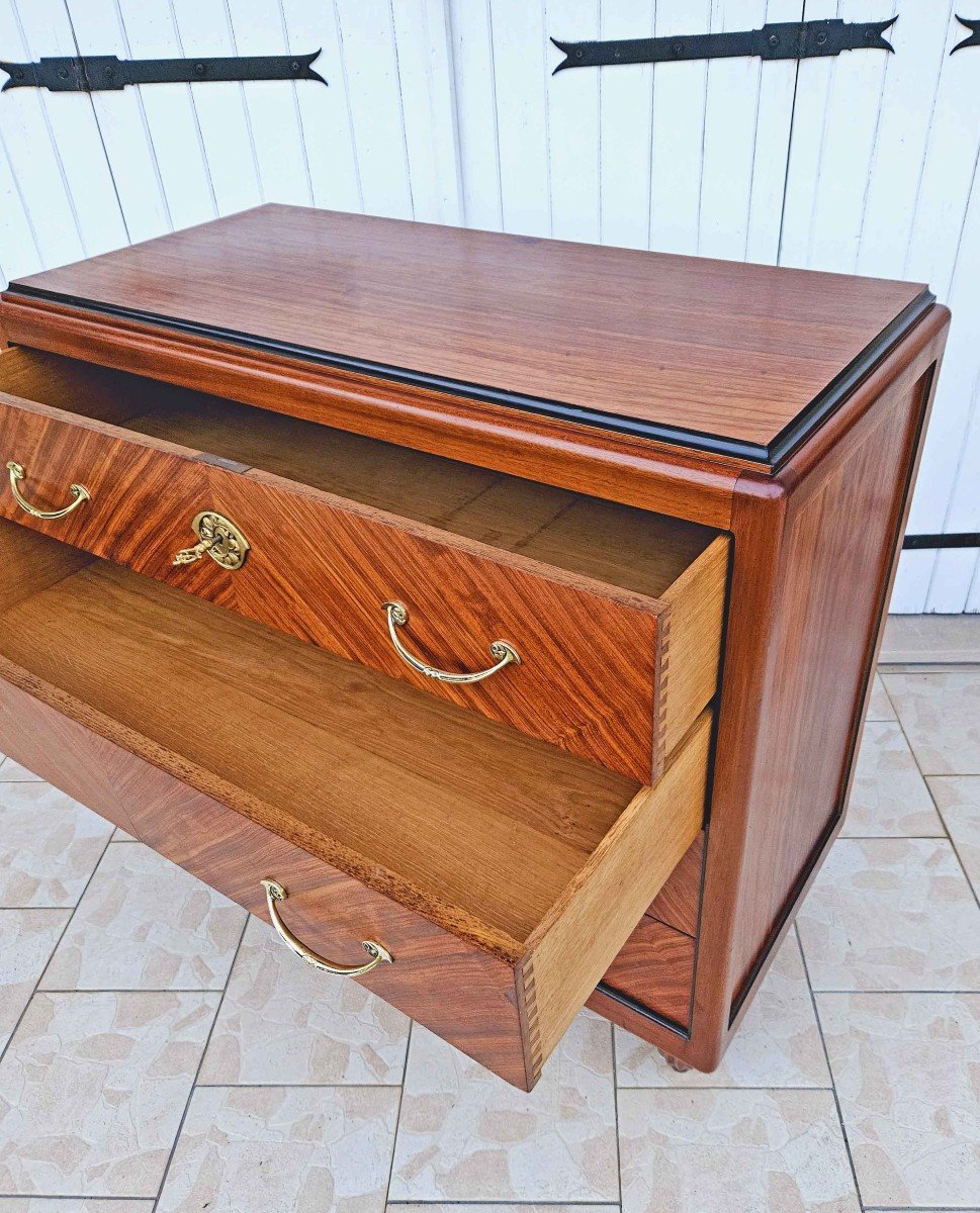 Art Deco Commode In Mahogany And Coral Wood Signed Majorelle-photo-6