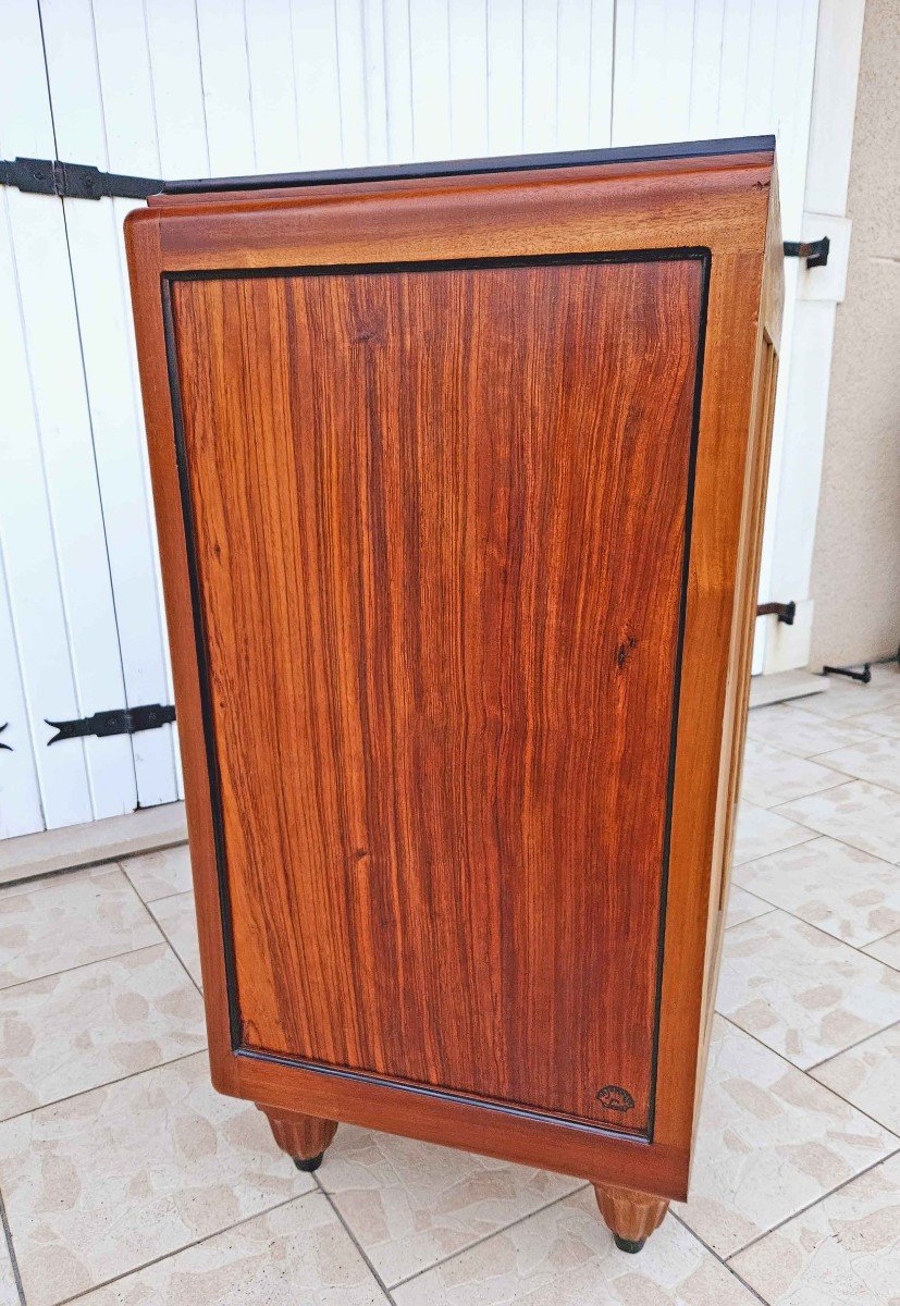 Art Deco Commode In Mahogany And Coral Wood Signed Majorelle-photo-8